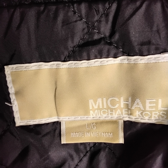 Michael Michael Kors Black Quilted Zip Front Jacket New Women’s Large - Picture 6 of 8